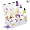 Lizush Luxury Spa Gifts for Women - 9 Piece Lavender Gifts for Her, Gift Baskets, Body Care Set for Mom, Birthday Box For Women, Self Care Spa Kit For Wife - Handmade in the USA