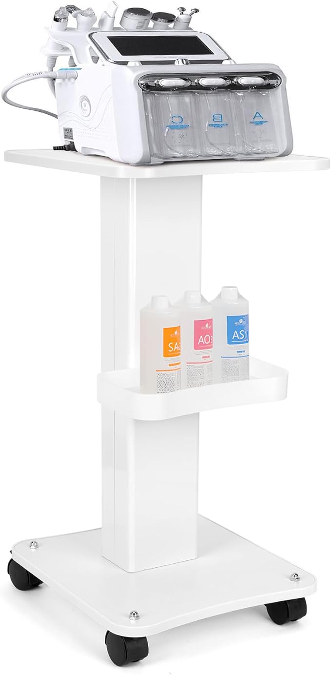 uyoyous 3 Tier Esthetician Rolling Cart with Locking Wheels, Aluminum Trolley Cart for Salon Spa Clinic Nail Tattoo, 220lbs Capacity Beauty Machine Storage Organizer