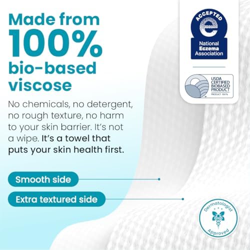 Clean Skin Club Blemish Control Clean Towels® XL, Compostable Face Towels, Eczema Association Accepted Disposable Face Towelette, Makeup Remover Dry Wipes, 2 Packs, 100 Ct Total - Image 6