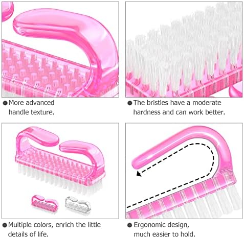 Larbois Handle Grip Nail Brush, Hand Fingernail Brush Cleaner Scrubbing Kit Pedicure for Toes and Nails Men Women (4 Pack) - Image 5