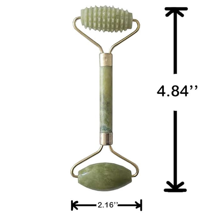 Magik 1-3 Pack Jade Roller Gua Sha Massager Face Body Eye Neck Tool Xiuyu Anti Aging Wrinkle Remover (1 Pack, Ridged Roller)