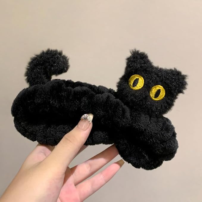 Funny Cat Headband for Women, Cute Animal Duck Frog Dinosaur Snail Kawaii Spa Headband Hair Accessories for Washing Face Shower Sports Beauty Skincare (Style 20)