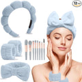 CAZYTOYZ Sponge Spa Headbands for Women Wristband Set Puffy Makeup Brush Headband Set for Washing Face Soft Towel Skin Care Head Band Cute Hair Band Shower