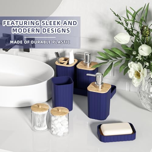XLHOMO Bathroom Set - 25PC Blue Bathroom Set with Shower Curtain and Rugs - Image 3
