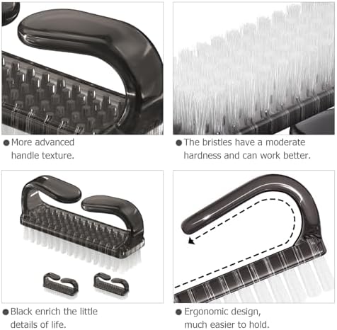 Larbois Handle Grip Nail Brush, Hand Fingernail Brush Cleaner Scrubbing Kit Pedicure for Toes and Nails Men Women (4 Pack) - Image 5