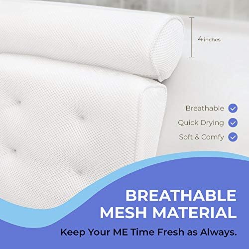 IndulgeMe Luxury Bath Pillow for Tub - Non-Slip Head, Back, Shoulder and Neck Support, Bathtub Spa Pillow with Extra Large Suction Cups, Fits All Bathtub, Hot Tub, Jacuzzi Spas - Image 4