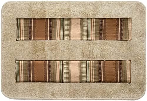 Zahari Home Contempo Modern Bathroom Rug Classic Luxury Bath Rug Contemporary Decor Beautiful Shower Mat Unique Design Stylish Washable Bathroom Rug Striped Bath Rug Bath Shower Tub Décor by ZahariHome