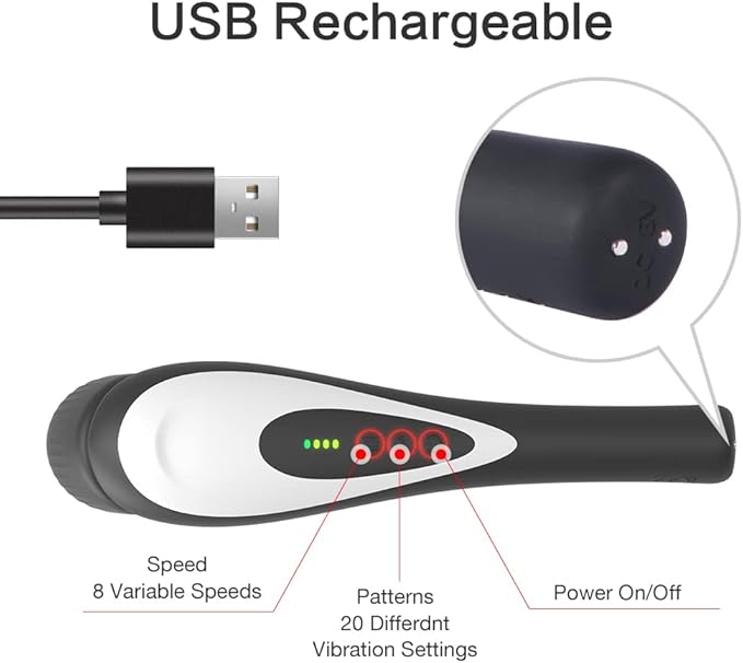 Rechargeable Personal Hand Held Deep Tissue Vibrating Massager for Muscles, Back, Foot, Neck -Cordless Electric Percussion Body Wand Massage Gift for Women her