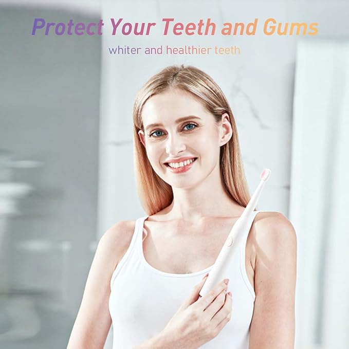 Sonic Electric Toothbrush, USB Rechargeable Powerful Sonic Cleaning Tooth Brush with 6 Modes, 5 Brush Heads + 1 Facial Cleansing Brush Head + 1 Face Massage Head Whitening Toothbrushes