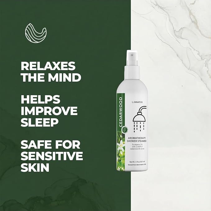Soothing Shower Spray – 4oz Aromatherapy Shower Steamer Mist for a Spa-Like Experience – Elevates Your Shower – All-Natural Essential Oils (Cedar)