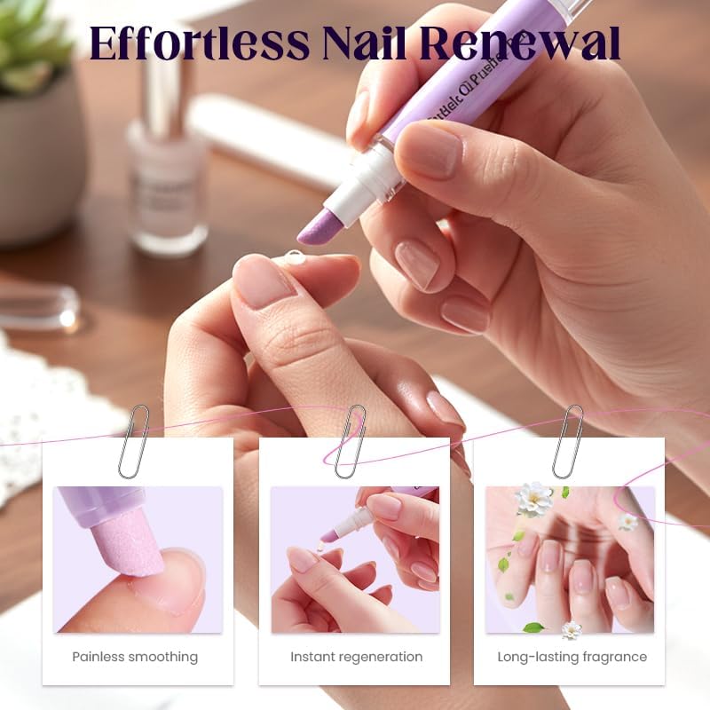 2-in-1 Cuticle Pusher & Oil Pen, 2026 New Cuticle Oil Pusher Pen, Portable Nail Care Pen Instant Cuticle Remover Tools for Dry Nails Hangnails Moisturizes Brightens (1 PCS) - Image 4