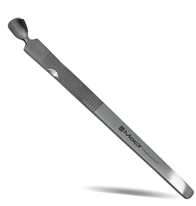 Cuticle Pusher A10 – Pointed Knife & Flat End Stainless Steel Nail Care Tool – Professional Cuticle Remover, Nail Scraper & Cleaner – Dual End Manicure & Pedicure Tool for Salon & Home (A11)