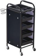 ELITE BAY-Hairdressing Trolley- Metal Salon Rolling Cart Organizer.Durable Beauty Storage Unit with Wheels.Multi-Tier Tray System for Hair Tools, Makeup & Spa Essentials.Black & Gold Finish