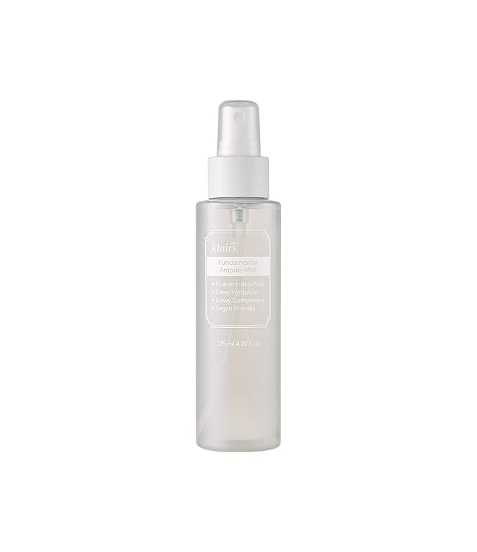 DearKlairs Fundamental Ampoule Mist, 75% Green Tea, Korean Face Toner Spray, Finishing Spray, Dewy Healthy Glow look, Makeup Setting, Lightweight, Fragrance-Free, 4.22 Fl Oz