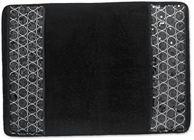 Zahari Home Sinatra Black Bathroom Rug Classic Luxury Bath Rug Contemporary Decor Black Bath Mat for Shower Unique Design Stylish Bathroom Rug Bath Shower Tub Decor Bling - Image 5