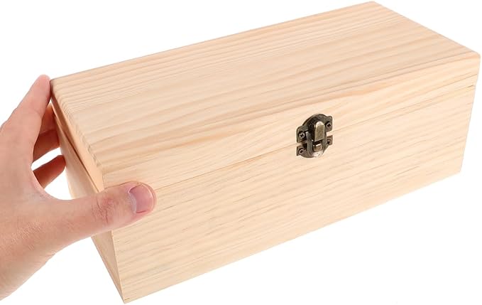Healeved Essential Oil Storage Box Wooden Organizer with Multiple Compartments for Aromatherapy Bottles Nail Polish Display Pine Wood Case 10.55 X 4.60 X 3.93 Inch for Home Spa Use