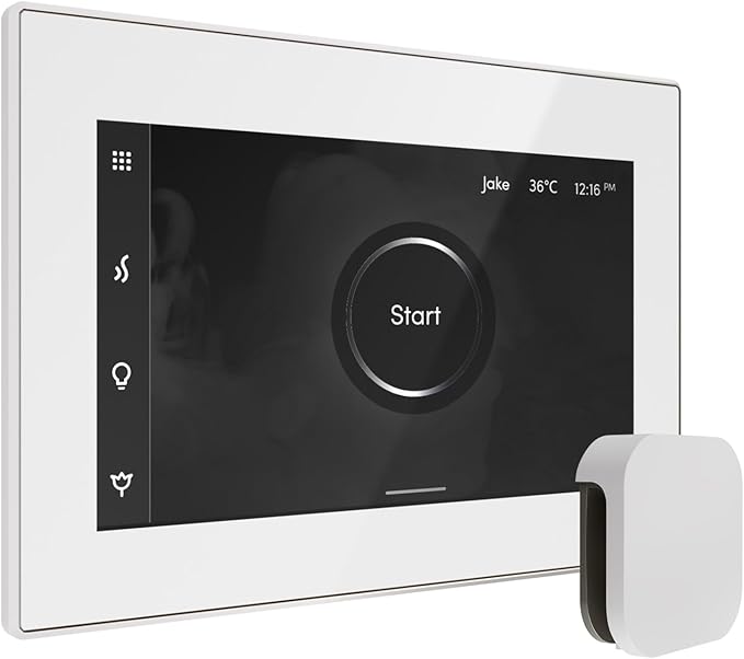 Mr Steam Bliss Max Steam Shower Ctrl Pkg w/iSteamX Control and Steamhead in White Brilliant Black