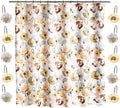 Zahari Home 13pc Poppy Fields Bathroom Shower Curtain Set Yellow Shower Curtain & 12 Shower Curtain Hooks Luxury Contemporary Colorful Shower Curtain Unique Design Stylish Shower Curtain Set by ZahariHome