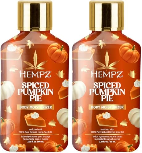 Hempz Mini Spiced Pumpkin Pie Body Moisturizer, Body Lotion, Fall Skin Care for Men & Women, Limited Edition, 2.25 fl.oz. (Pack of 2) by Hempz