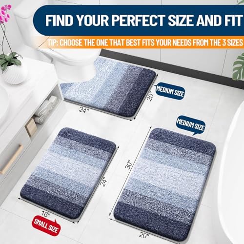 OLANLY Bathroom Runner Rug 40x24, Extra Soft Absorbent Microfiber Bath Rugs - Image 2