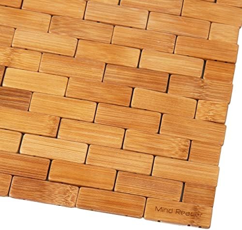 Mind Reader Bath Mat, Shower Mat, Bathtub Mat, Bathroom Accessory, Wood, Rayon from Bamboo, 23.5"L x 16.5"W x 0.4"H, Brown - Image 5