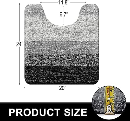 OLANLY Luxury Toilet Rugs U-Shaped 24x20, Soft Absorbent Microfiber Mat - Image 2