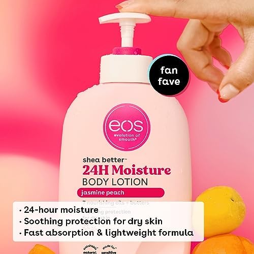 eos Shea Better Body Lotion Jasmine Peach, 24-Hour Moisture Skin Care, Lightweight & Non-Greasy, Natural Shea, Vegan, 16 fl oz (Pack of 3) - Image 6