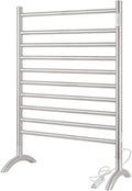 Freestanding Towel Warmer 10 Bars Plug-in Option 3 Working Modes Brushed Stainless Steel 24" W 34" H