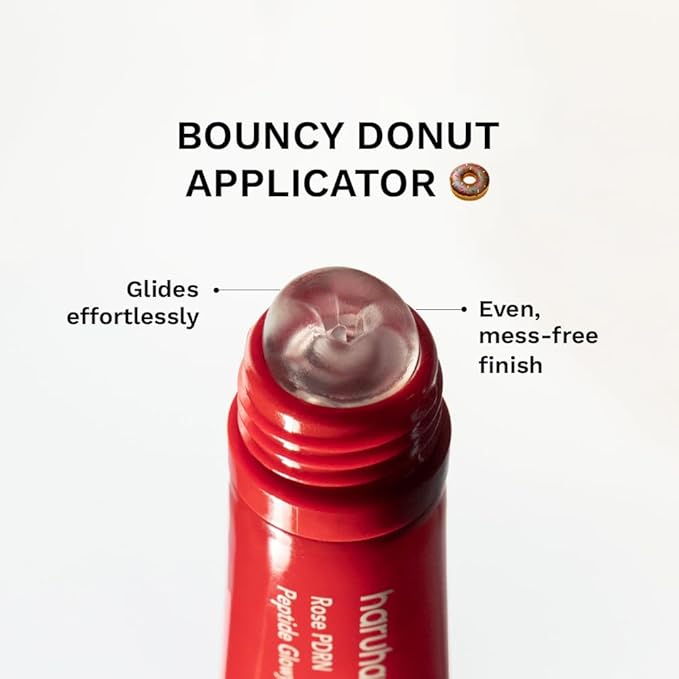 haruharu wonder Rose PDRN Peptide Glowy Balm, Instant Moisture, Repairs Dry Cracked Lips, 24HR Moisture, No Waxy Finish, Vegan, Silicon Free, Micro Plastic Free, Tint-free, 0.33 fl.oz