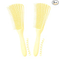 Detangling Brush for Afro America/African Hair Textured 3a to 4c Kinky Wavy/Curly/Coily/Wet/Dry/Oil/Thick/Long, Knots Detangler Scalp Massage Comb Hair Detangler for Women (2 pcs, Beige-Beige)