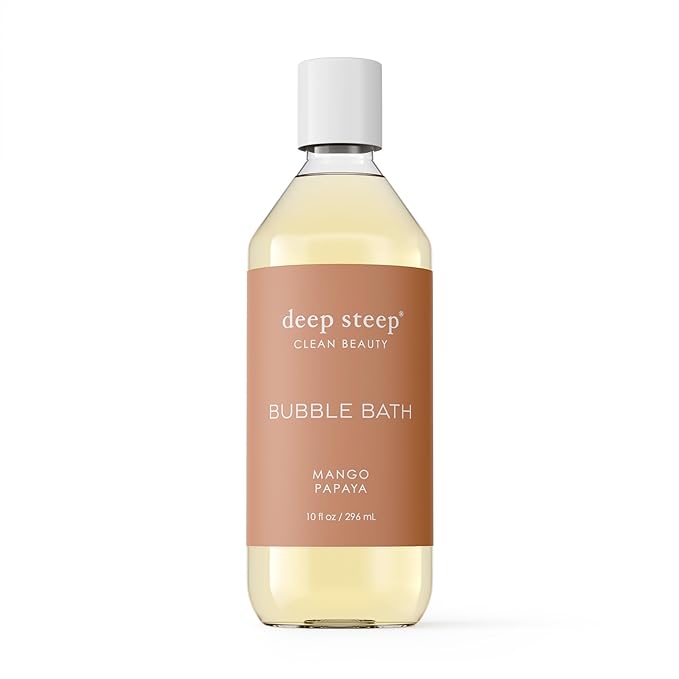 Deep Steep Bubble Bath, Mango Papaya, 10 oz – Soothing Soak with Shea Butter, Argan Oil, Aloe Vera & Coconut Oil – Vegan, Sulfate-Free, PH-Balanced Clean Beauty