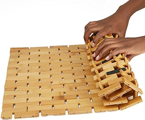Mind Reader Bath Mat, Shower Mat, Bathtub_Mat, Bathroom Accessory, Wood, Rayon from Bamboo, 23.5" L x 16.5" W x 0.4" H, Brown (Pack of 12) - Image 7