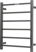 Heated Towel Racks for Bathroom, Wall Mounted Electric Towel Warmer Racks with Timer & Temperature Control, Stainless Steel Towel Heater for Bathroom (Square-Gunmetal Grey 6 Bars)
