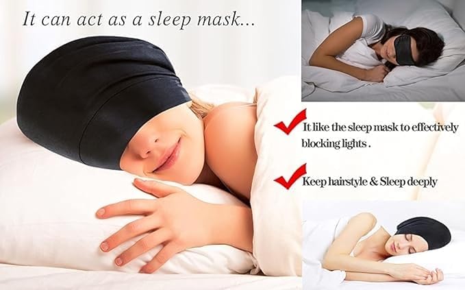 Satin Bonnet Silk Lined Sleep Cap- Adjustable Hair Cover for Women Men Frizzy Hair Night Cap Patients Care