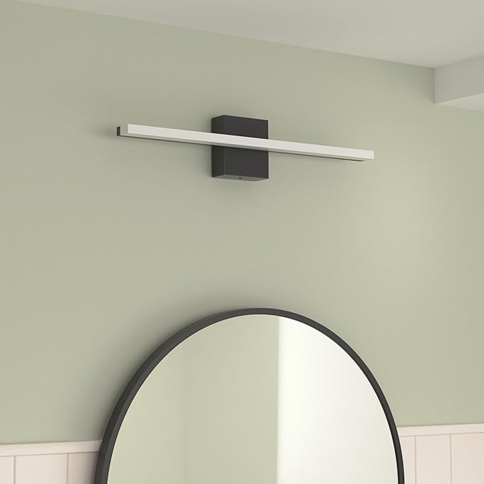 Combuh LED Bathroom Light Fixtures Over Mirror 24 Inch 14W, Black Vanity Lights Bar for Bathroom, Modern IP44 Wall Sconce Cool White 6000K