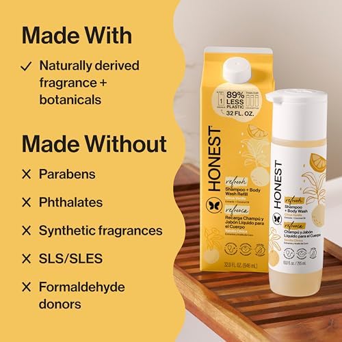 The Honest Company Shampoo Body Wash Refill Carton, Citrus Vanilla Refresh, 32 Fl Oz (Pack of 6) - Image 4