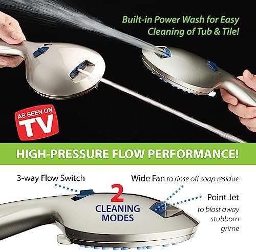 AquaCare 8-mode High Pressure Handheld Shower Head with 2-mode Power Wash - Image 5