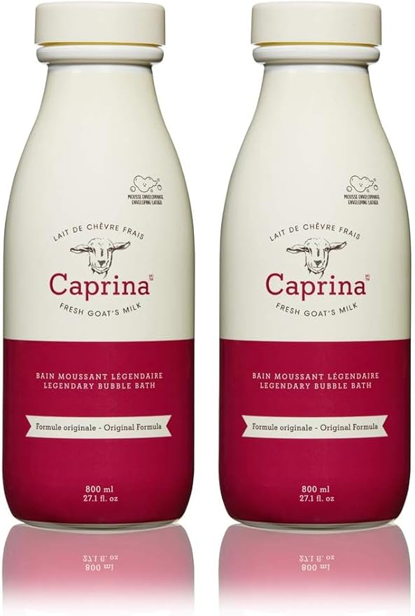 Caprina by Canus Fresh Goats Foaming Milk Body Bath, Original 27.1 oz (2)