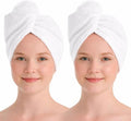 100% Turkish Cotton Hair Towel Wrap 2 Pack – Oeko-TEX Certified Quick Dry Turban for Wet Hair – Soft, Absorbent, Gentle on Curly & Long Hair – 10x26 Inch