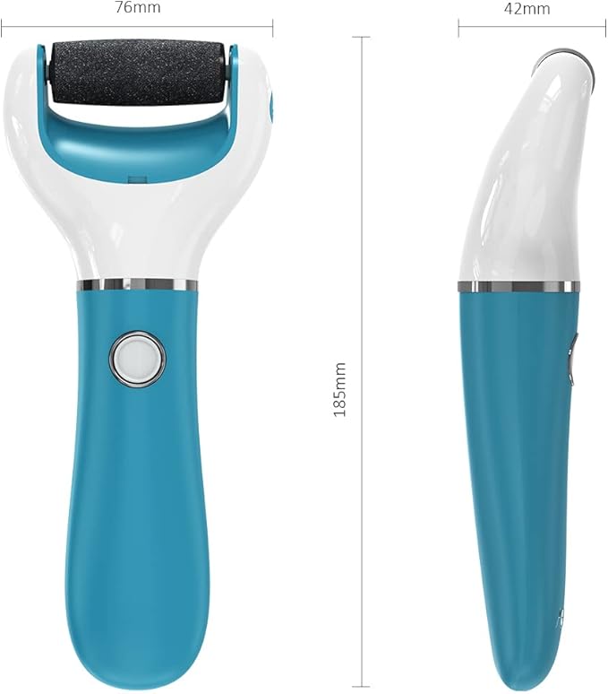 Electric Foot File Callus Remover Professional, 2-Speed Rechargeable Pedicure Tool for Remove Calluses, Dry, Hard, Dead, Cracked Skin, Includes 2 Coarses (Blue)