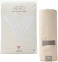 VOLO Hero Hair Towel | Ultra Soft, Super Absorbent, Quick Drying Nanoweave Fabric | Reduce Dry Time by 50% | Towel Wrap for All Hair Types | Reusable Packaging (Salt White - Reusable Tote)