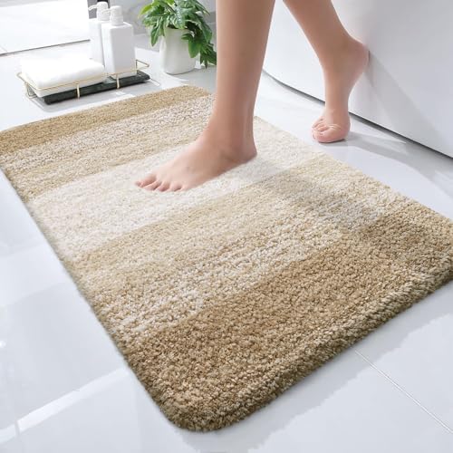 OLANLY Small Bathroom Rugs 24x16, Extra Soft Absorbent Microfiber Bath Rugs by OLANLY