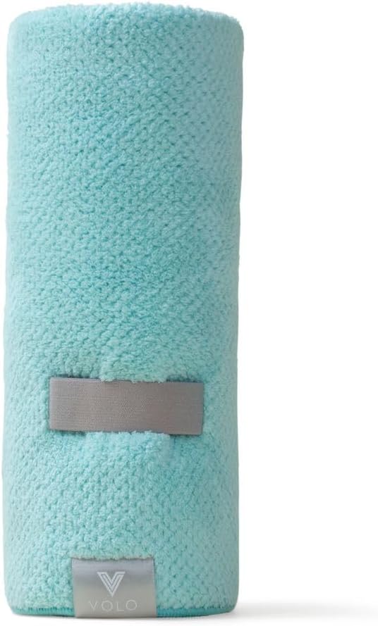 VOLO Hero Capri Blue Hair Towel | Ultra Soft, Super Absorbent, Quick Drying Nanoweave Fabric | Reduce Dry Time by 50% | Towel Wrap for All Hair Types | Anti Frizz & Anti Breakage | Reusable Packaging