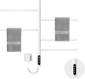 Electric Towel Warmer,5-Bar Rotating Heated Towel Rack,2-3 Minutes to 55°C/131°F,Wall Mounted Towel Warmer with Timer and Multi-Stage Temperature Regulation,Plug-in/Hard-Wired,White