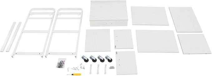 Salon Cart,Salon Storage Cart with Drawers, 4 Wheels and Handles, Movable Beauty Organizer, Salon Trolley for Beauty Salons, Barber Shops, Nail Salons, Spas (White)