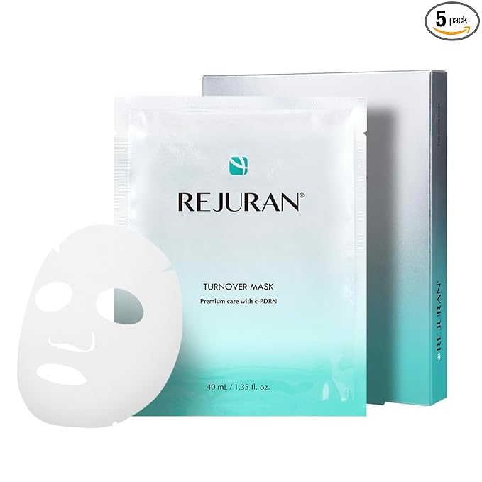 REJURAN® Turnover Mask, c-PDRN® (5ea) – Original Salmon DNA for Firming, Hydration, Repairing & Revitalizing. Achieve Youthful, Radiant Skin. Korean Skincare. Ultra Microfiber Sheet Mask