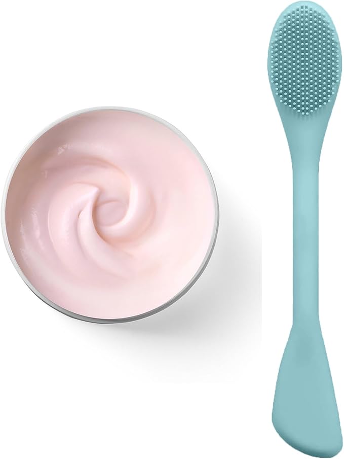 RamPula Facial Cleansing Brush, 2 in 1 Silicone Face Mask Brush & Face Scrubber, For Exfoliating, Massaging, Remove Blackheads, Makeup Skincare Removal, Applicator for Mud, Clay, Body Lotion, DIY Mask