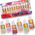 Cuticle Oil Set - 6pcs with Flowers, Vitamin E for Nail Repair & Strengthening by nbcBeautiLab