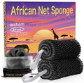 ARCH&M African Net Sponge Authentic, Shower Back Scrubber, Black, 2 Pack by ARCHM