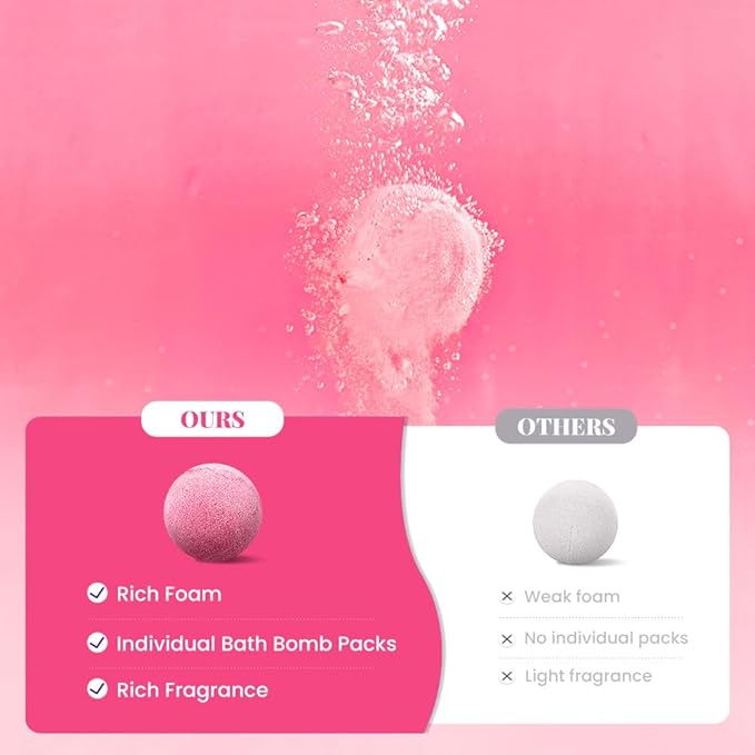 Body & Earth Bath Bombs Gift Set for Women, 10 X 3.5 oz Essential Oils Cherry Blossom Handmade Birthday Gift Idea for Family, Women, Mother's Day Gifts